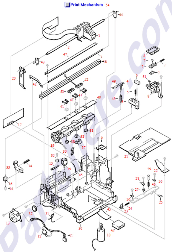 HP parts picture diagram for C2124-20015, C2121-60130-C, C2121-60130-R, C2121-60130